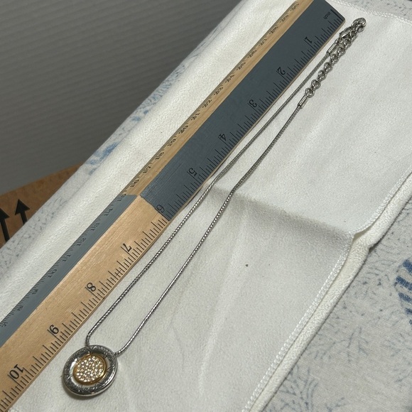 Brighton Sun Drop Necklace Two-tone Silver Plated Crystals 19" - Picture 8 of 9